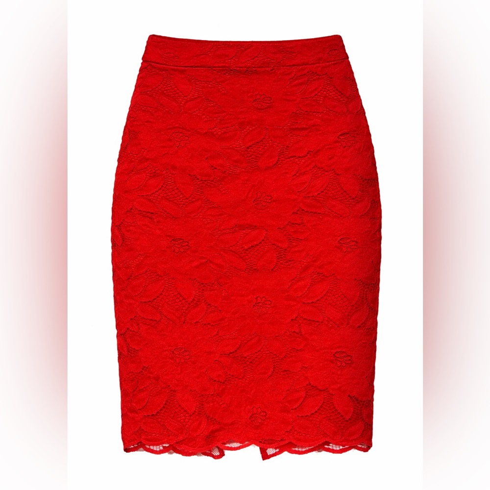 Bebe Red Lace Skirt